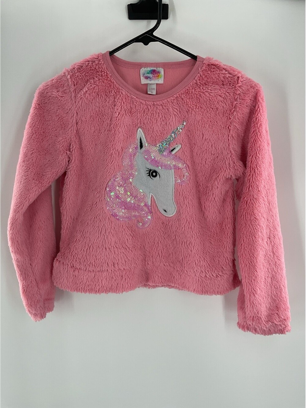 Bmagical By Btween Girls Size Large (10) Unicorn Fleece Sweatshirt Pink 122